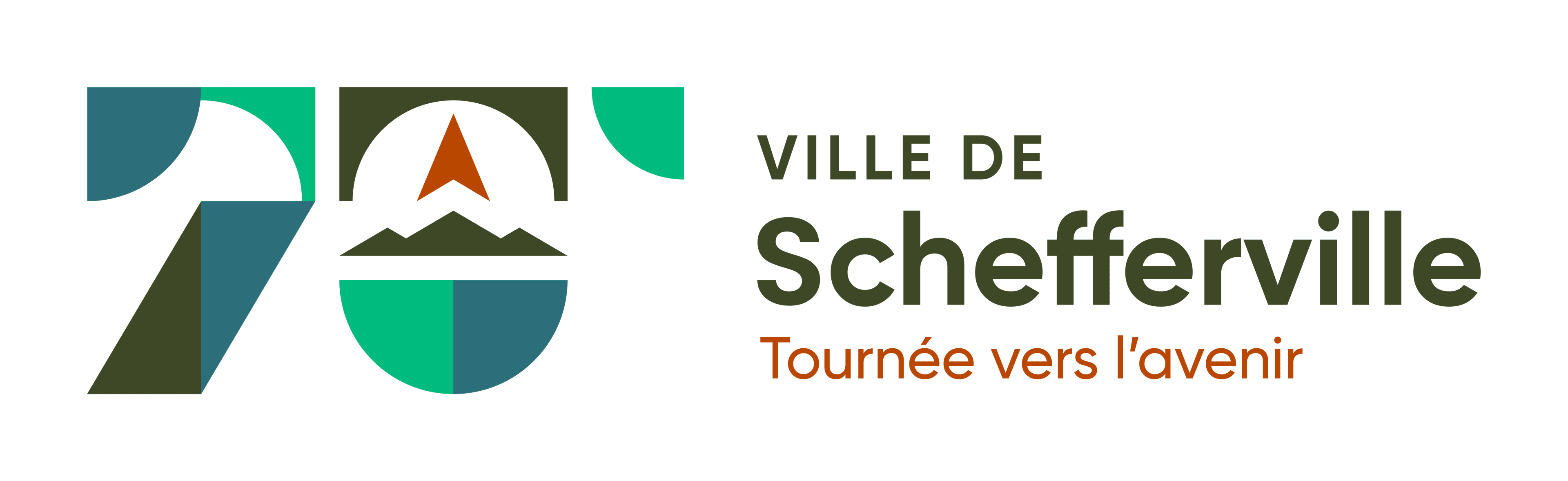 Logo horizontal du 70e anniversaire de la Ville de Schefferville